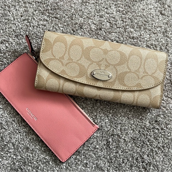 Coach wallet 2 in 1 NWT light khaki pink - Picture 1 of 16